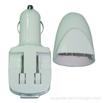 2-in-1 Charger w/AC & DC input, USB charger, 1A Output Current, AC110 -220V and 12-24V DC input